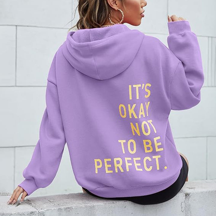 Women’s hoodie with motivational lettering and cozy lining Lune London
