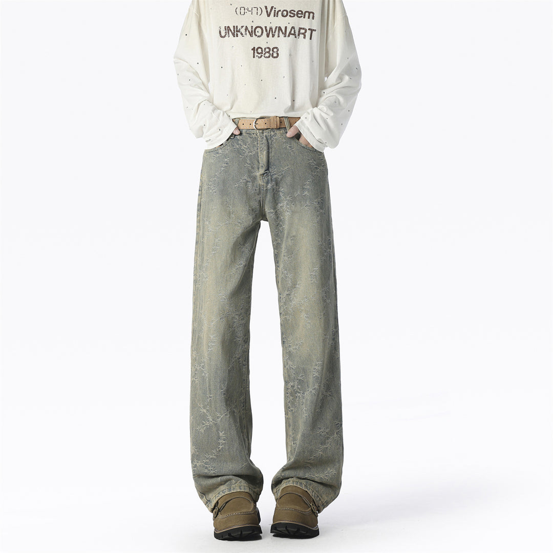 Men's wide jeans with a unique pattern and great comfort Lune London