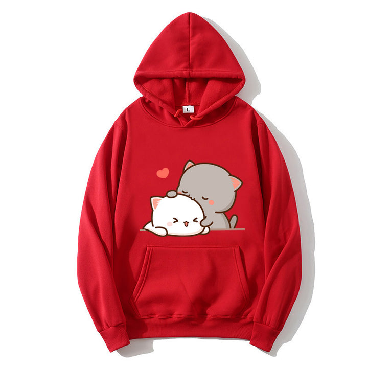 Women's hooded sweatshirt with cute cat design Chic & Stil