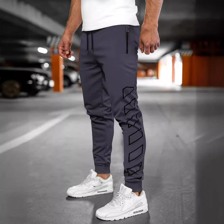 Slim fit sporty jogger pants for men with side zipper Lune London