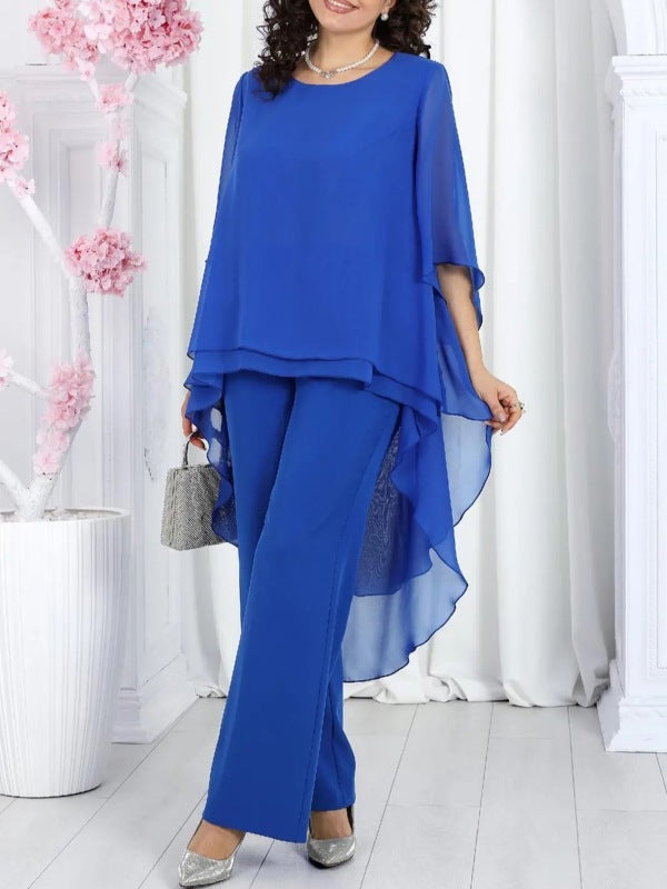 Tunique élégante pour femmes avec superposition transparente et pantalons élégants Chic & Stil