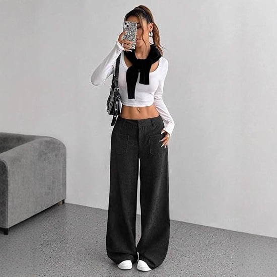 Pantalon en corduroy large pour femmes Chic & Stil