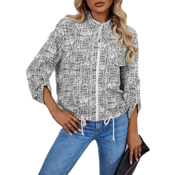 Fashion women's jacket with structured pattern and practical details Lune London
