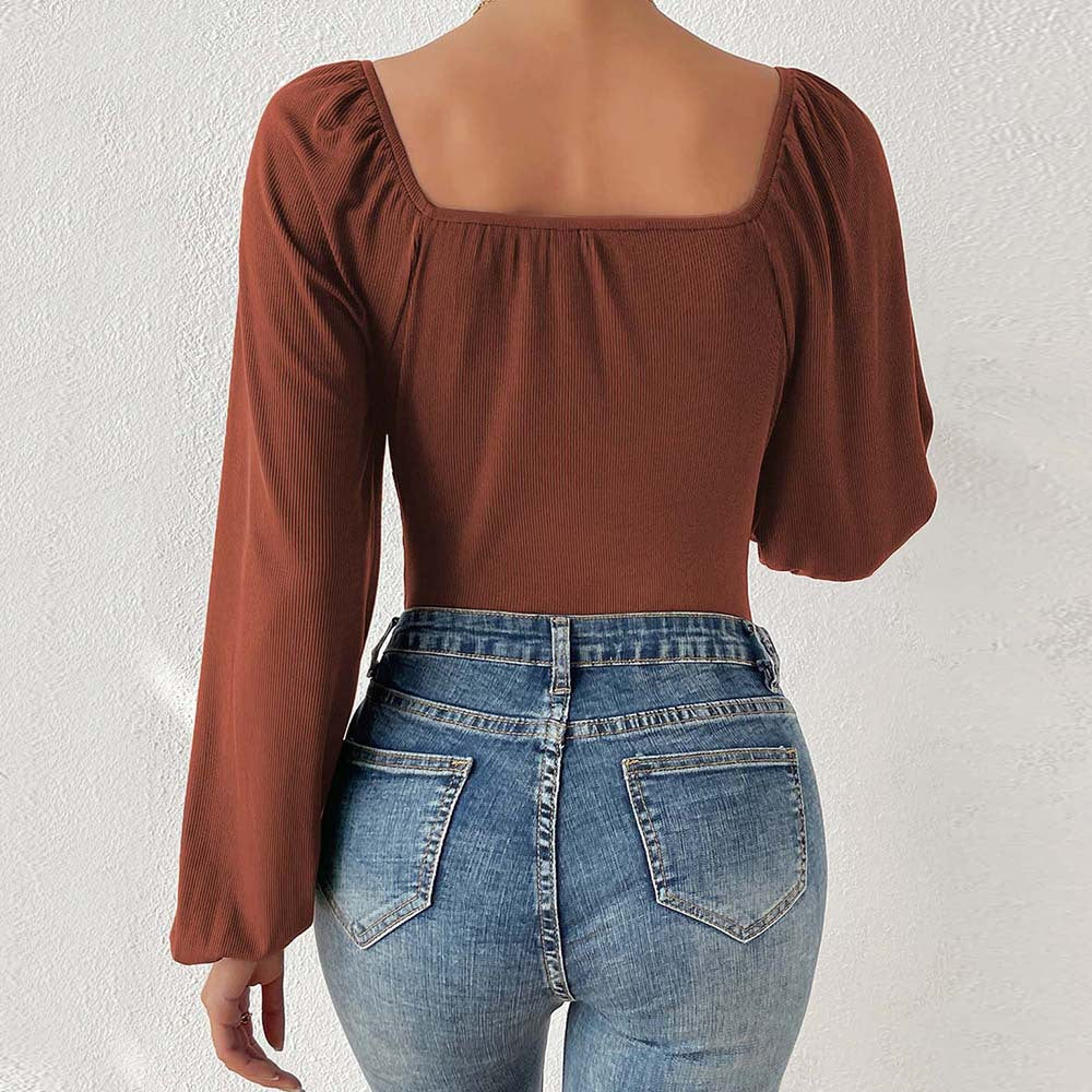 Women’s swimsuit with long puff sleeves and ruched top Chic & Stil