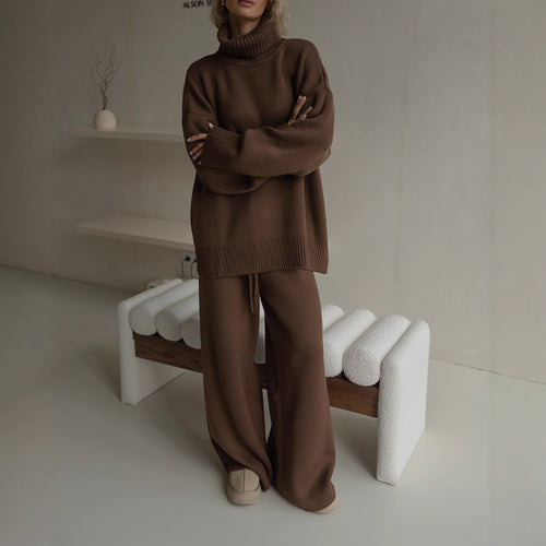 Oversized comfortable sweater for women with high collar Lune London
