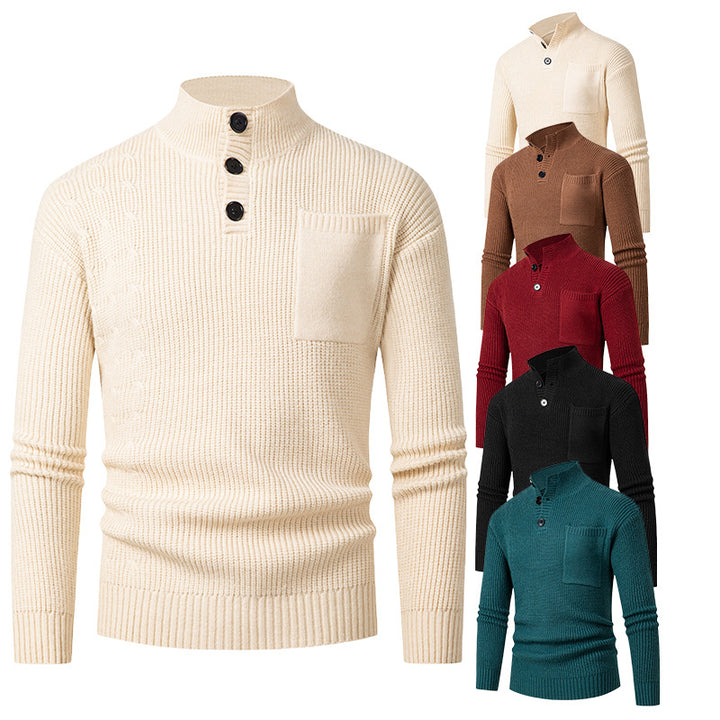 High-quality cotton men's sweater with Modal pattern and chest pocket Lune London
