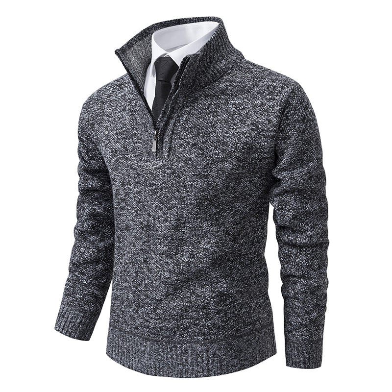 Men's knit sweater with modern zipper and textured surface Lune London