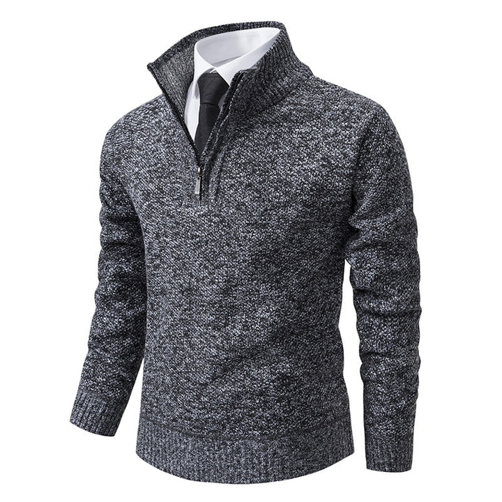 Men's knit sweater with modern zipper and textured surface Lune London