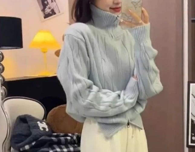 Pull en tricot chunky à col haut Chic & Stil pour femmes