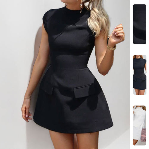 Robe mini ajustée pour femmes avec poches et taille haute Chic & Stil
