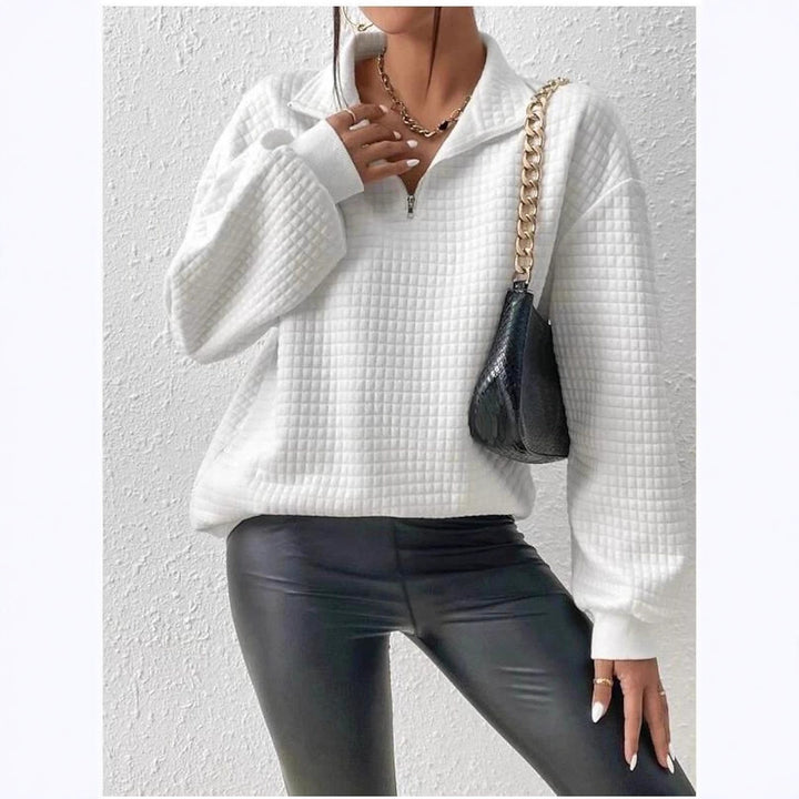 Women’s sweatshirt in textured fabric with zipper Lune London