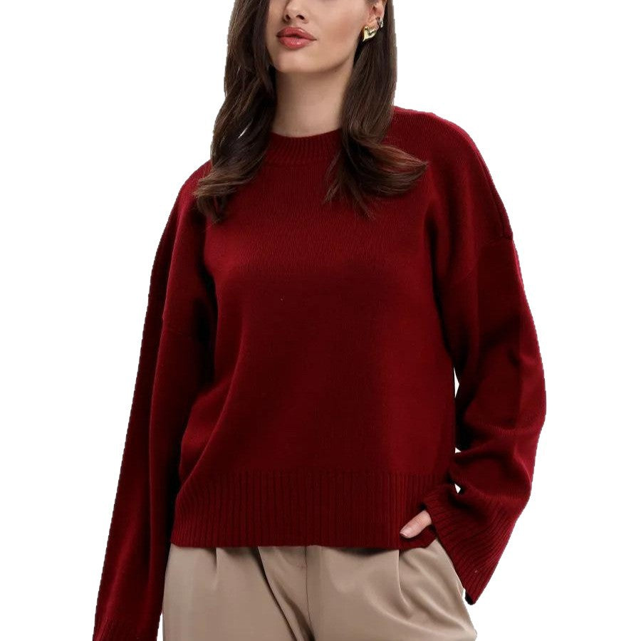 Pull confortable pour femmes avec coupe décontractée et motif tricoté texturé Chic & Stil