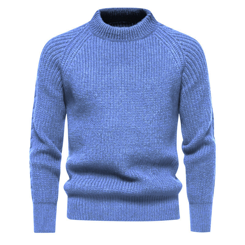Men's chunky knit sweater with high collar and timeless design Lune London