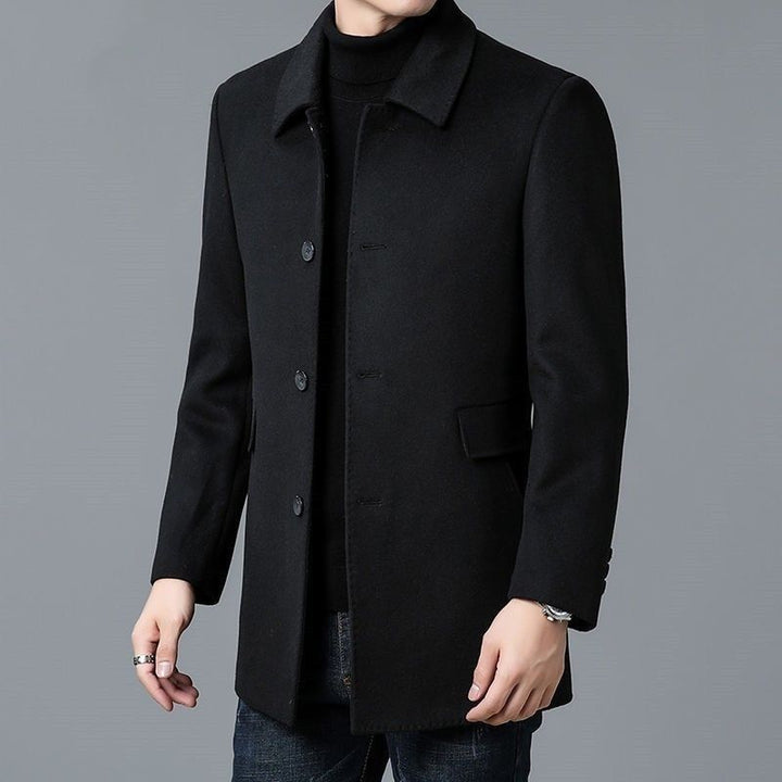 Elegant wool coat for men with textured fabric and classic cut Lune London