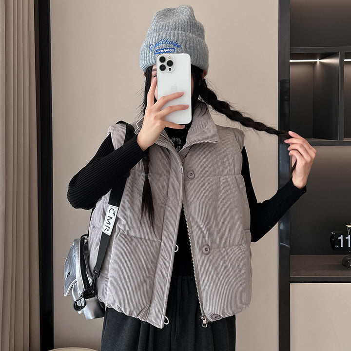 Ladies Comfortable quilted gilet with high pockets Lune London