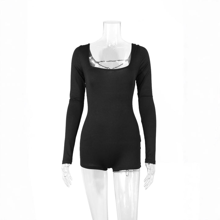Ladies Long Sleeve Bodysuit with Deep Neckline Lune London