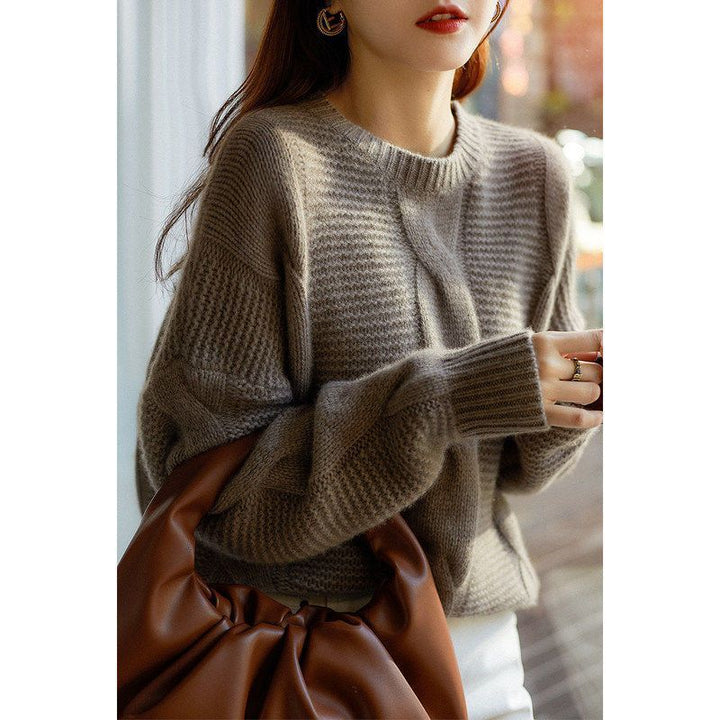 Pull en tricot confortable pour femmes avec motif texturé Chic & Stil