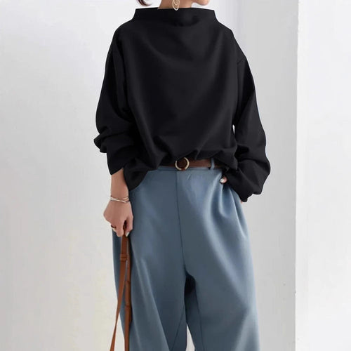 Women's Oversized Sweater with Special Collar and Casual Cut Lune London