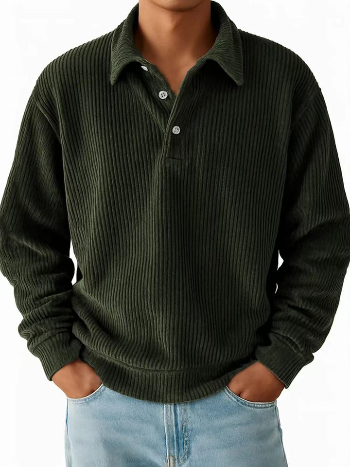 Men's polo with ribbed texture and classic collar Lune London