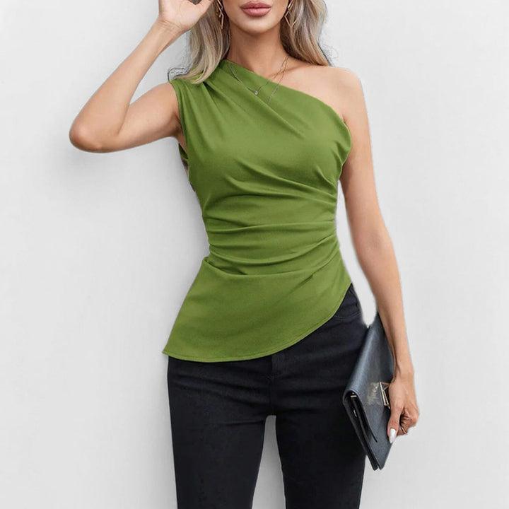 Tops Élégant Femme À Une Épaule avec Volants et Coupe Asymétrique Chic & Stil
