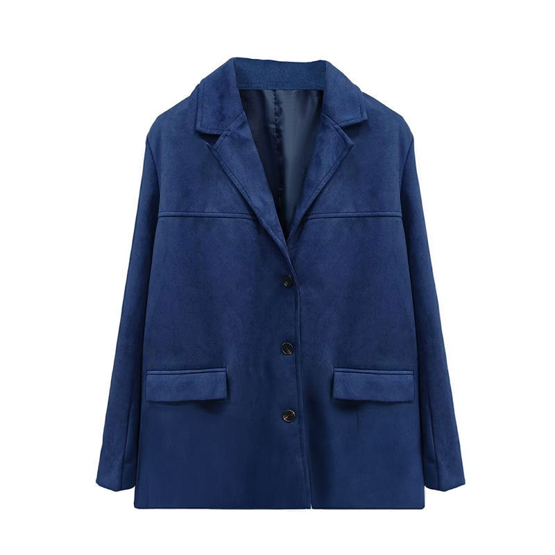 Women’s transitional jacket made of velvety-like material with practical pockets Lune London