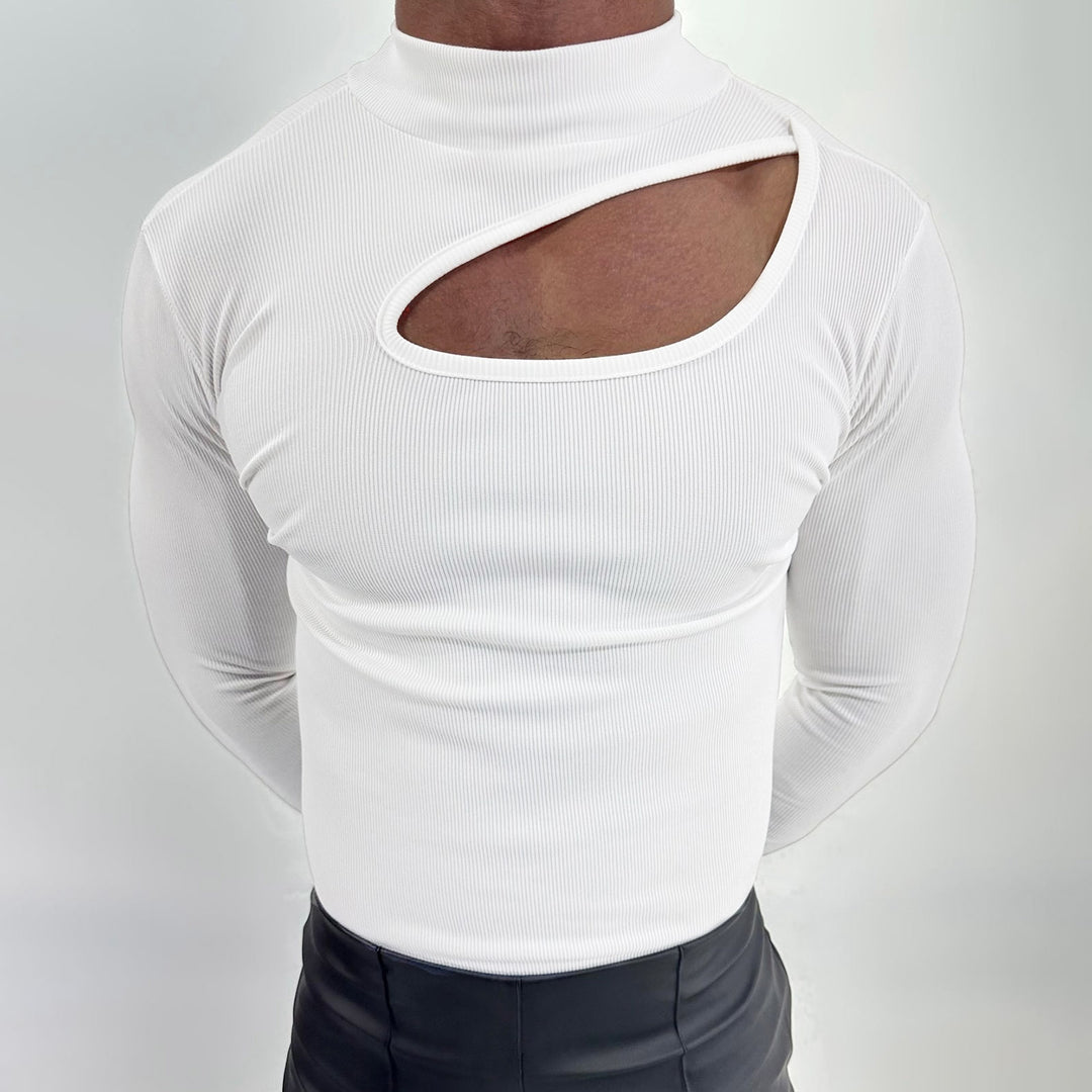 Long sleeve t-shirt for men with innovative neckline and breathable properties Lune London