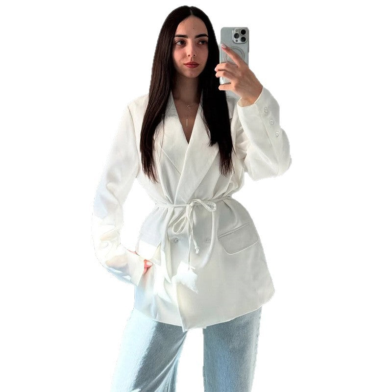 Women Oversized Blazer with Belt Lune London