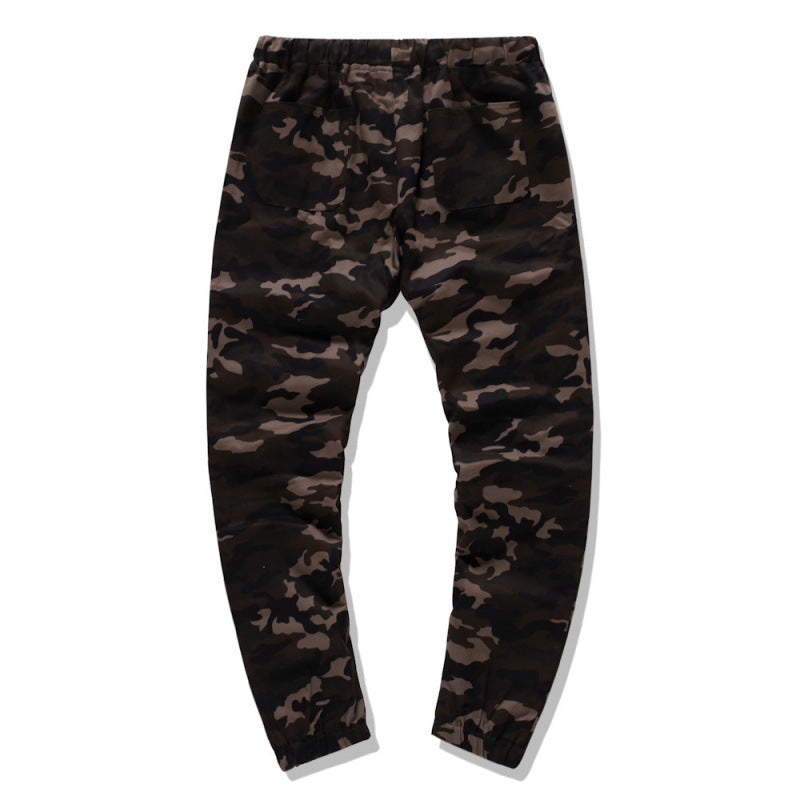Men's cargo pants with modern camouflage design and elastic waistband Lune London
