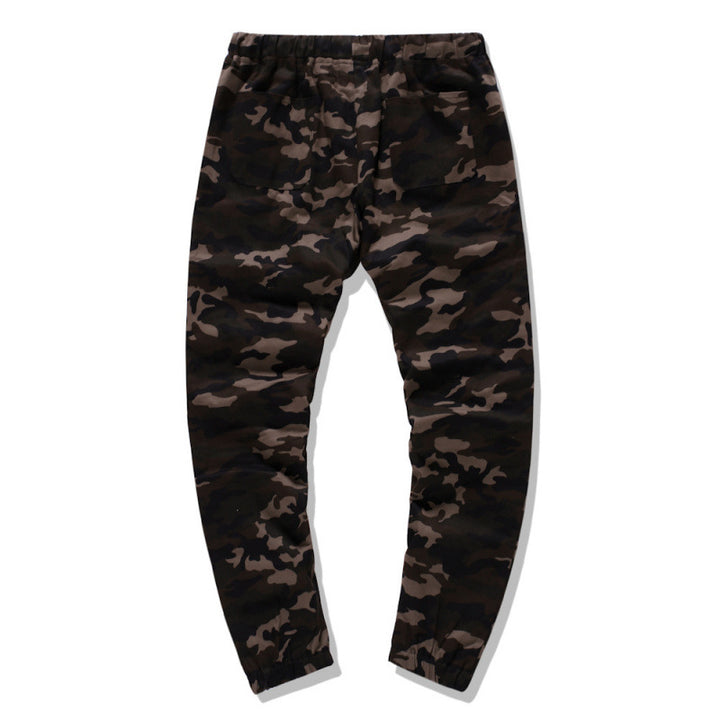 Men's cargo pants with modern camouflage design and elastic waistband Lune London