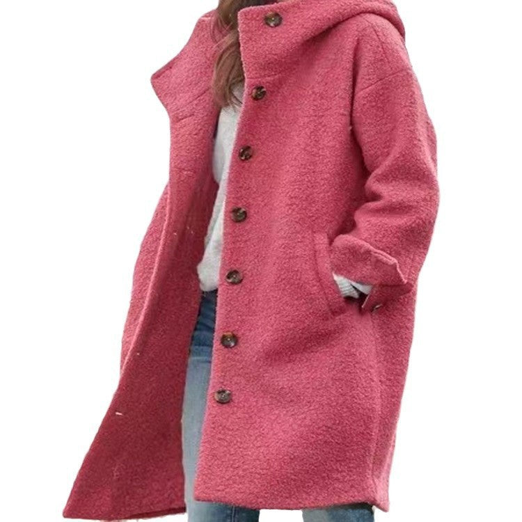 Ladies Long Wool Blend Long Coat with Soft Lining and Practical Pockets Lune London