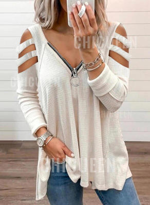 Ladies knit sweater with trendy cut-out sleeves Lune London