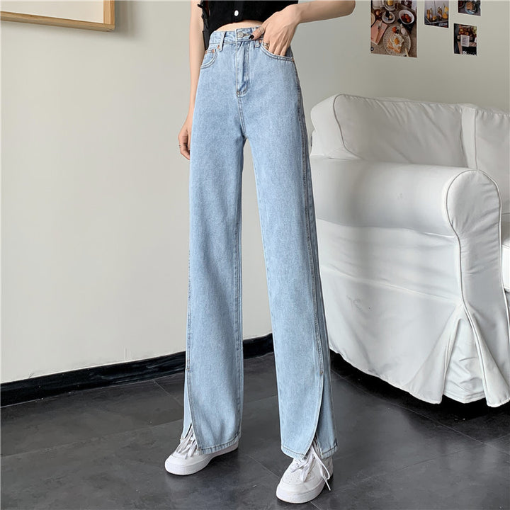 Jeans larges pour femmes avec fentes latérales Chic & Stil