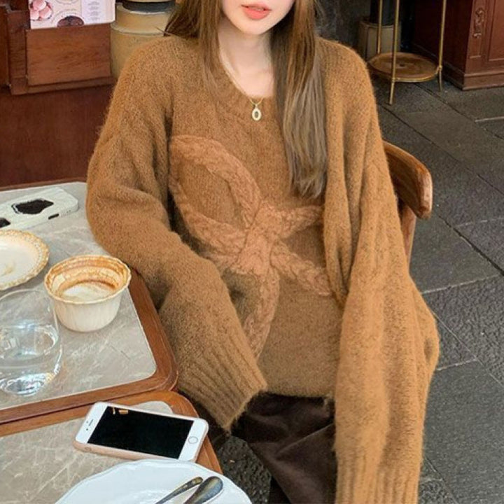 Pull en maille épaisse pour femmes avec design à câble décoratif Chic & Stil