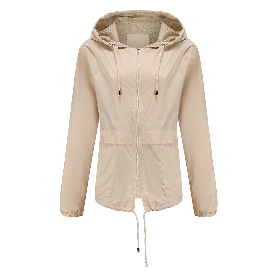 Women's sporty windbreaker jacket with adjustable hood and elastic cuffs Lune London