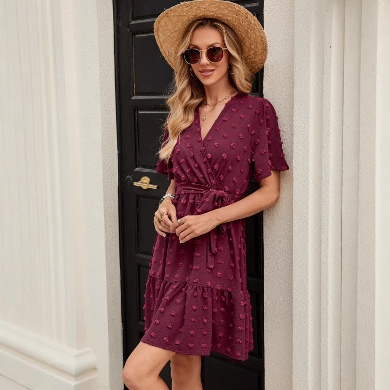 Elegant wrap dresses for ladies with a flared skirt Lune London