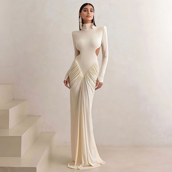 Elegant Maxi Dress for Women with an Innovative Cut and Chic Refined Cutouts