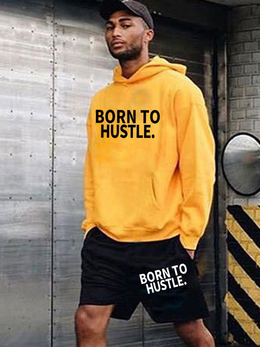 Women's hoodie and sporty shorts set with motivational Lune London inscription