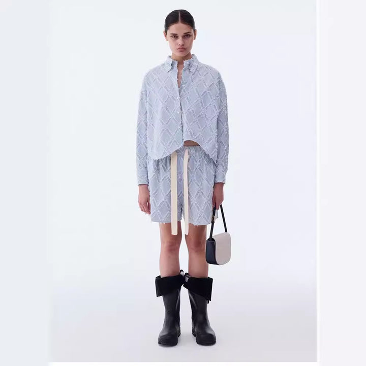 Shorts décontractés pour femmes avec taille élastique et motif slidic Chic & Stil
