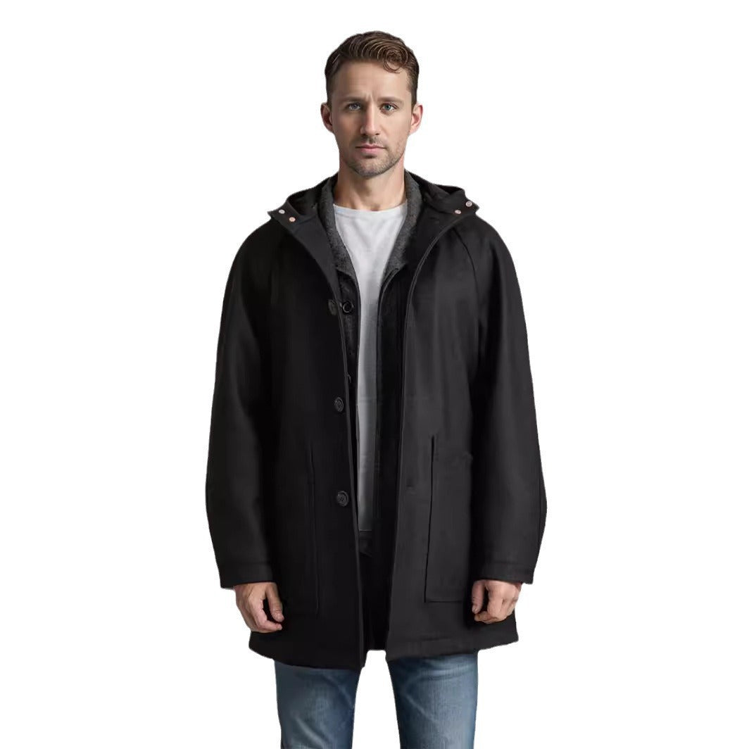 Practical and stylish hooded jacket for men in soft material Lune London