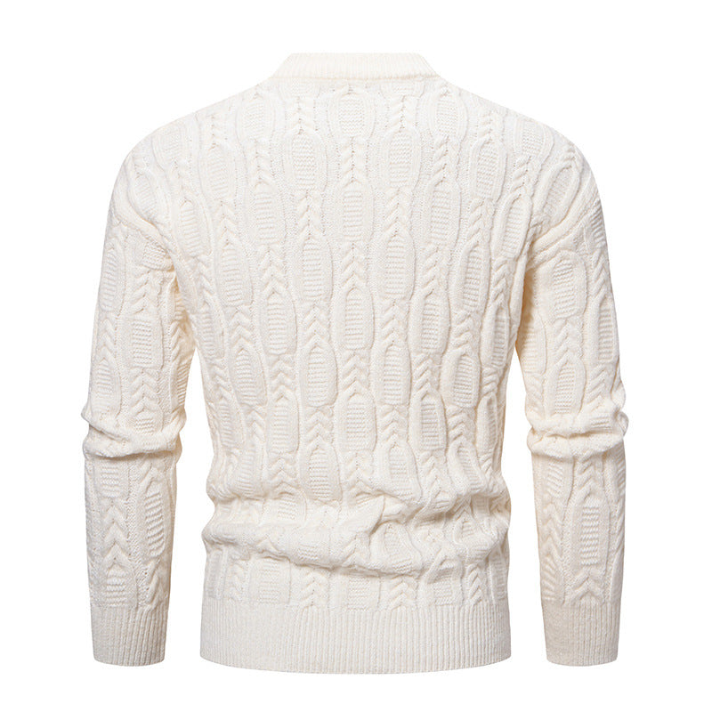 Men's roll neck sweater with ribbed cable pattern Lune London
