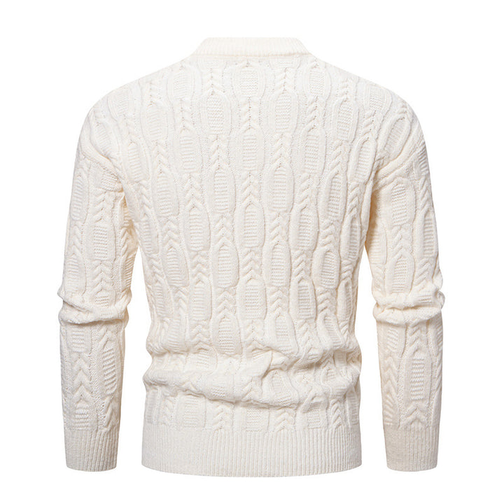 Men's roll neck sweater with ribbed cable pattern Lune London