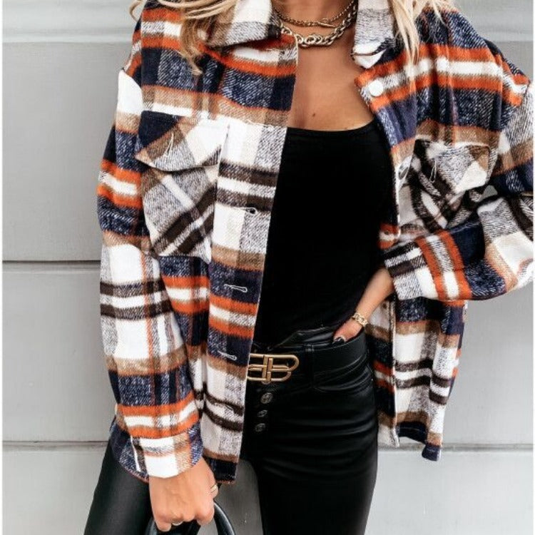 Plaid flannel overshirt for women Lune London