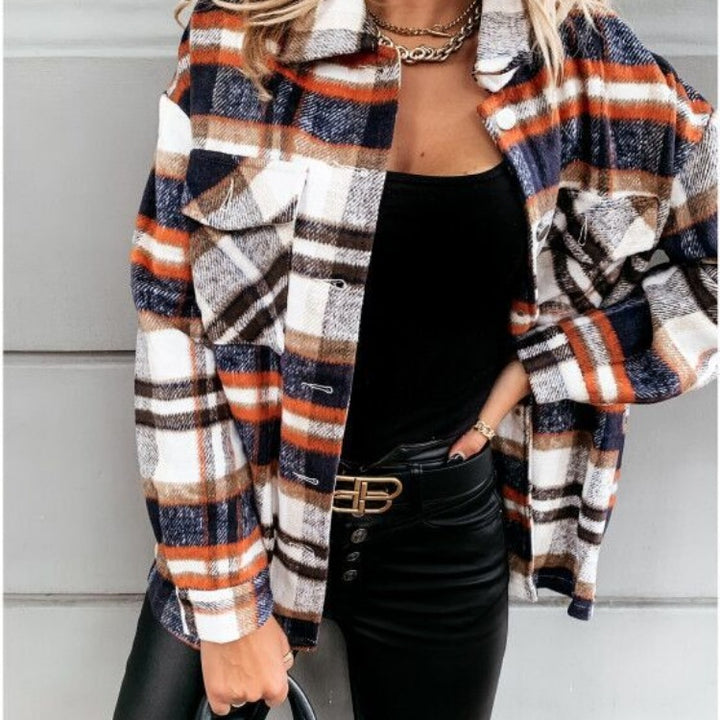 Plaid flannel overshirt for women Lune London
