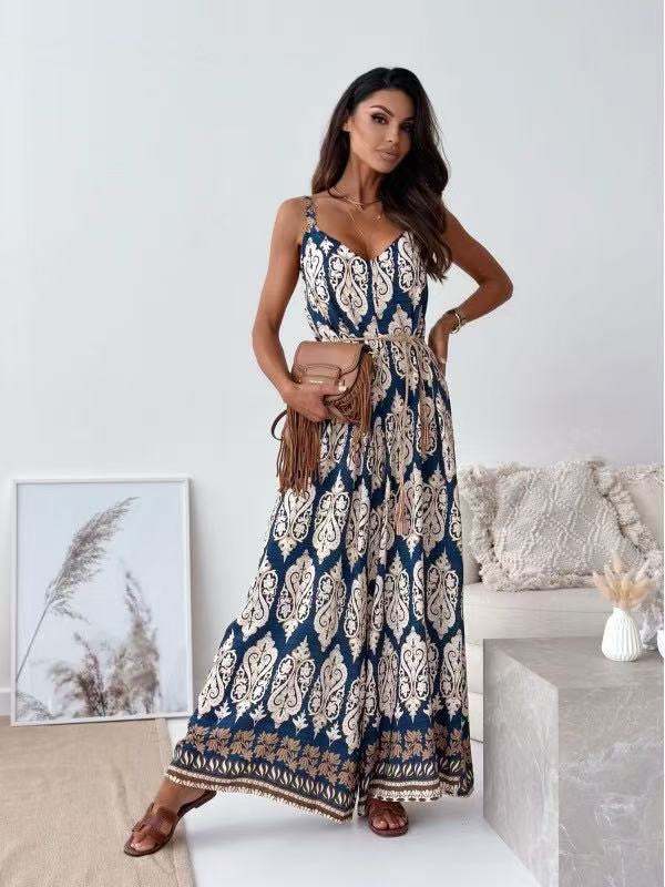 Ladies Wide Cut Printed Bohemian Chic Romper and Style