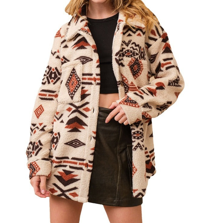 Ladies Fleece Jacket with Pattern and High Quality Structure Lune London
