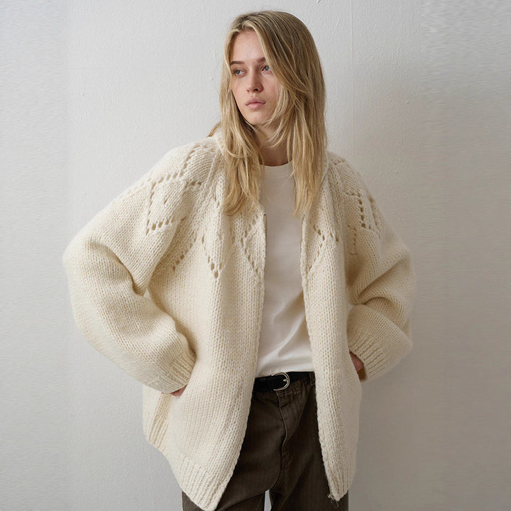 Gilet en tricot épais pour femme avec un design intemporel et des détails modernes Chic & Stil