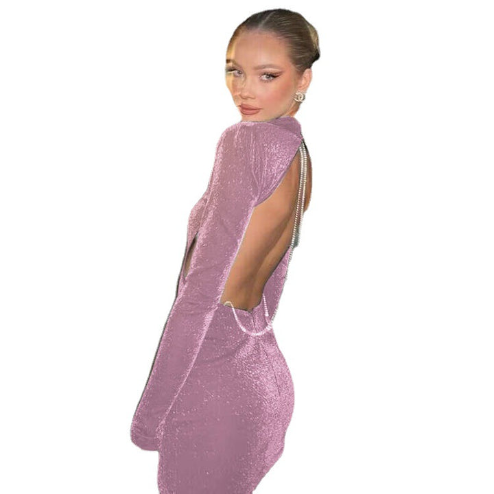 Mini dress for women with shiny detail at the back Lune London