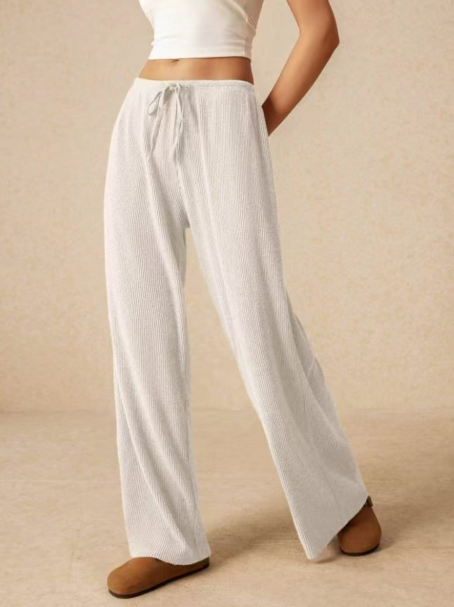 Wide ribbed trousers with drawstring Lune London