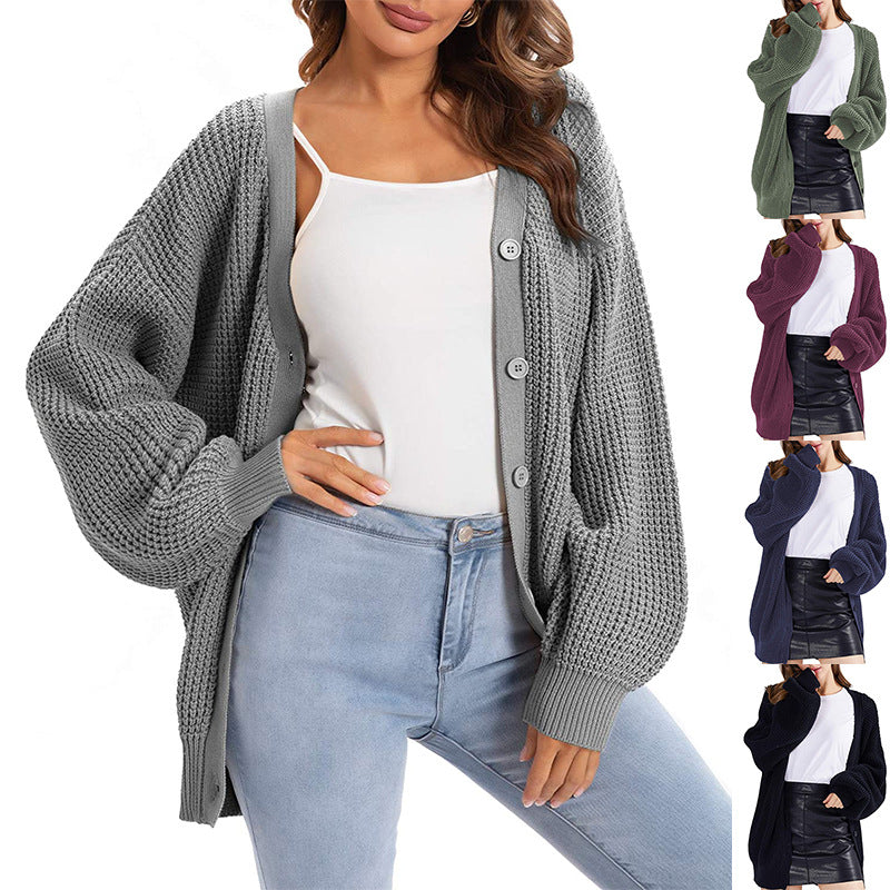 Women’s Large knit cardigan with open design and relaxed fit Lune London