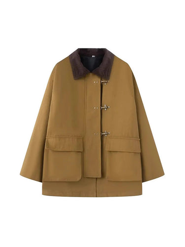 Oversized trench coat for women with classic high collar and practical pockets Lune London